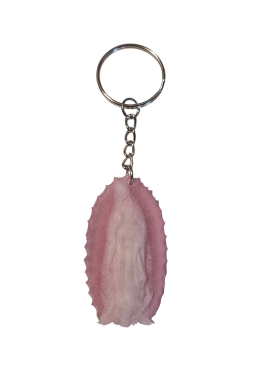 Accessories - Virgin Mary Keychain Made With Resin In Pink/white.